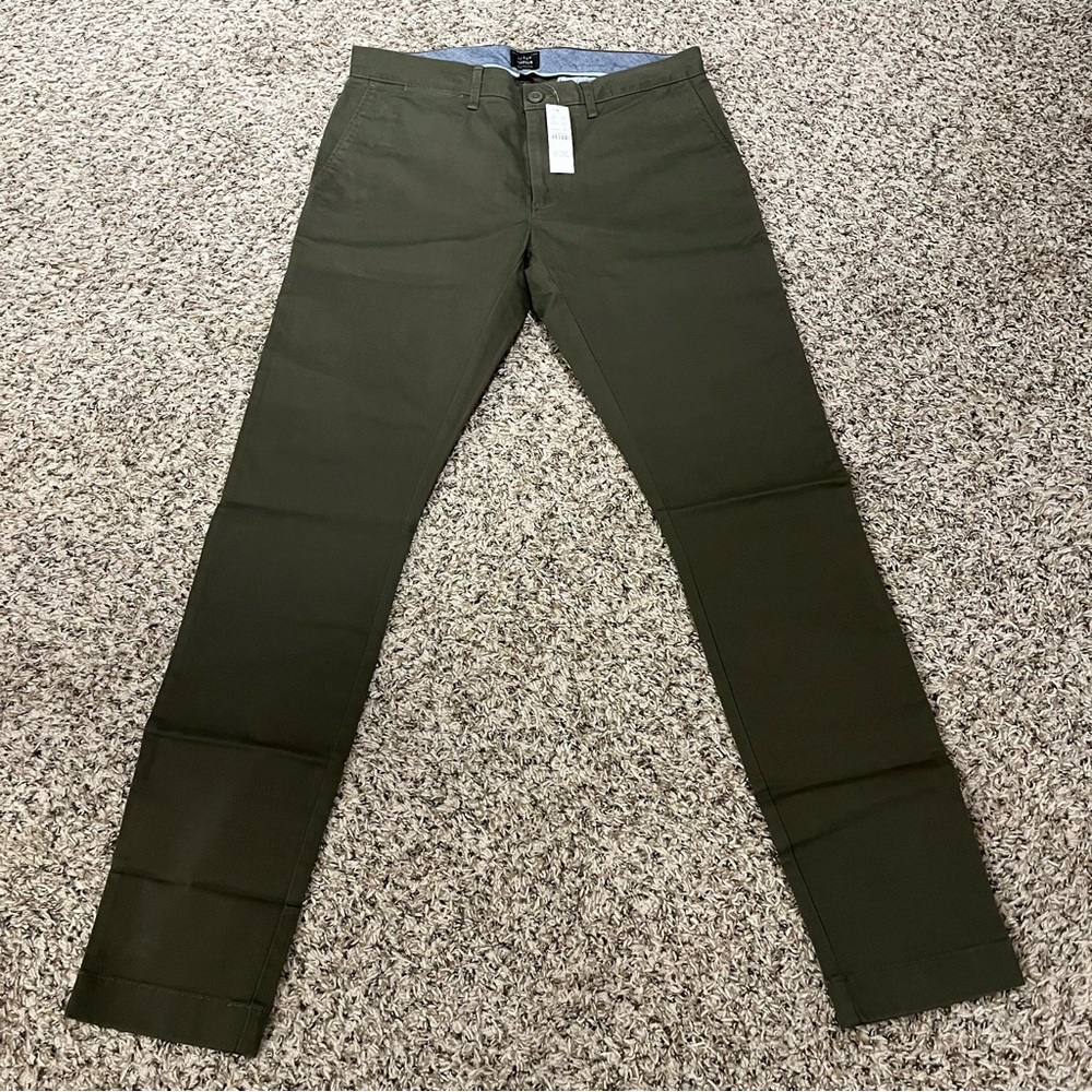 J. Crew 250 Skinny-fit pant in stretch chino, 30 x 32, Catskill Green